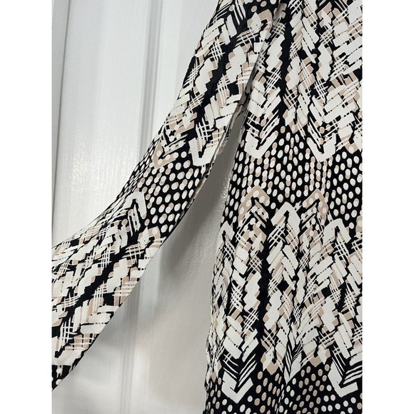 Reiss Malia Arrow Abstract Print Top Black/white Size Us 8 - Picture 4 of 9